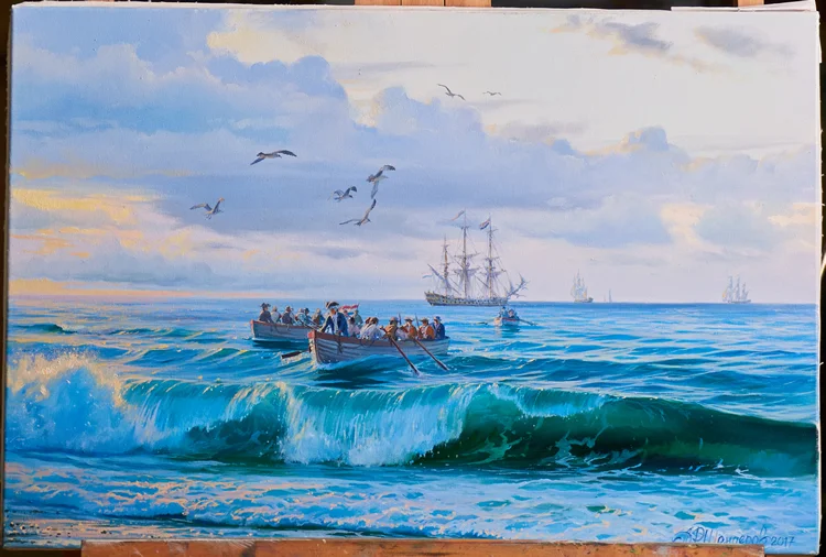 The Sea by Alexander Shenderov, oil on canvas