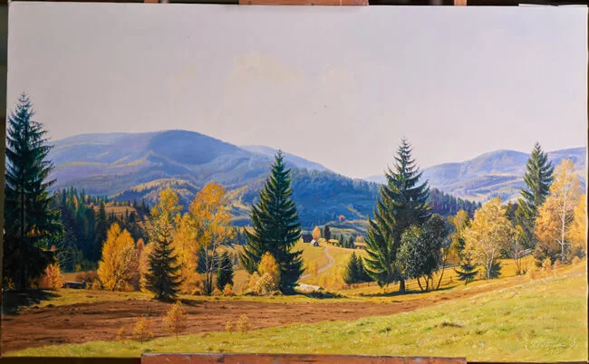 In the Carpathians, oil-on-canvas painting by Vladimir Grubnik, full view