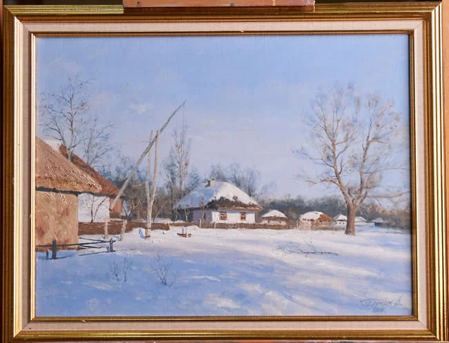 On a Frosty Evening (2010) by Vladimir Grubnik, framed oil painting